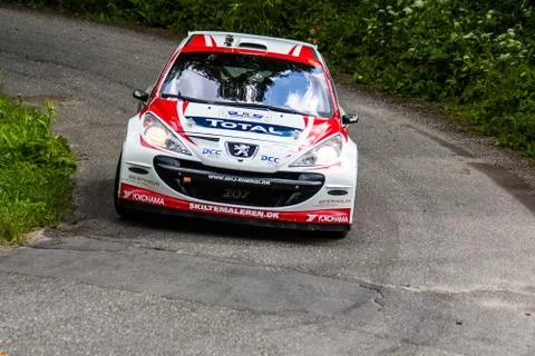 Driver Hegelund E. and co driver Isaksen K. in Peugeot 207 S2000 Stock Photos