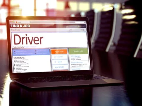 Driver Hiring Now. 3D. Stock Illustration