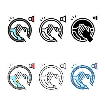 Driver honking color icon concepts vector Stock Illustration