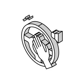 Driver honking isometric icon vector illustration Stock Illustration