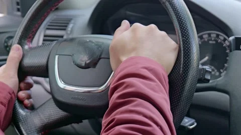 The driver honks like crazy in a road rage. Stock Footage 329166576