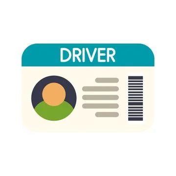 Driver identification card and license allowing vehicle driving Stock Illustration