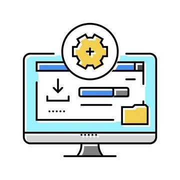 Driver installation repair computer color icon vector illustration Illustrazione stock