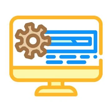 Driver installation repair computer color icon vector illustration Illustrazione stock