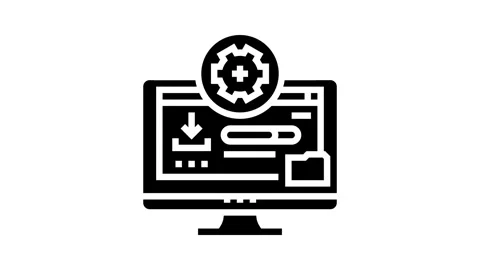 Driver installation repair computer glyph icon animation Stock Footage 326153382