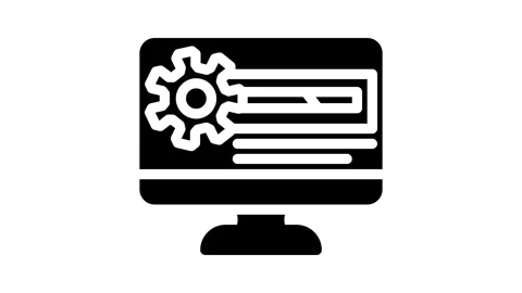 Driver installation repair computer glyph icon animation Stock Footage 326741837