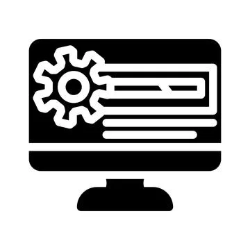 Driver installation repair computer glyph icon vector illustration Illustrazione stock