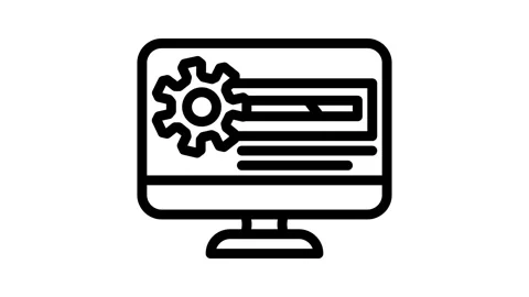 Driver installation repair computer line icon animation Stock Footage 326758558
