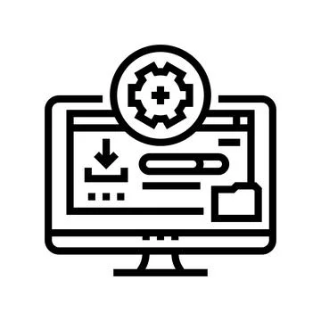 Driver installation repair computer line icon vector illustration Illustrazione stock