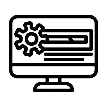 Driver installation repair computer line icon vector illustration Stock Illustration