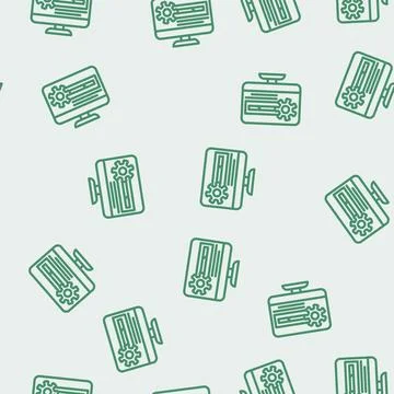 Driver installation repair computer line vector seamless pattern イラスト素材