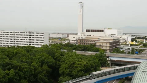 The driver-less train in Kobe city, Japan. Stock Footage 138490450