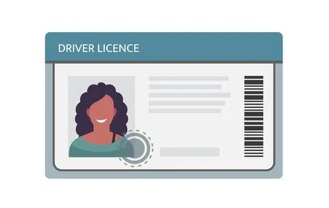 Driver licence icon. Driver id card vector license. Driver identity photo. Stock Illustration