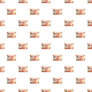 Driver license card identification document seamless pattern Illustrazione stock