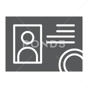 Driver license glyph icon, documents and card, identification sign ...