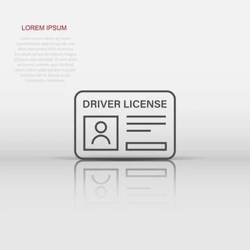 Driver license icon in flat style. Id card vector illustration on white iso.. 스톡 일러스트
