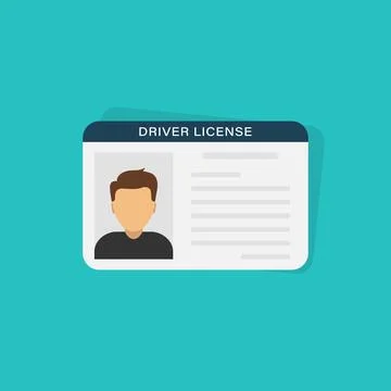 Driver license icon in flat style. Id card vector illustration on isolated .. Stock Illustration