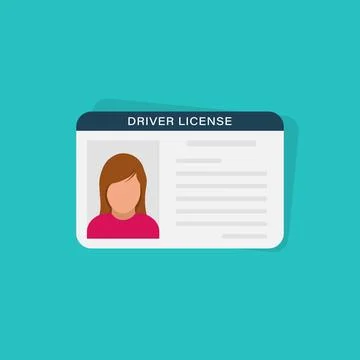 Driver license icon in flat style. Id card vector illustration on isolated .. Stock Illustration