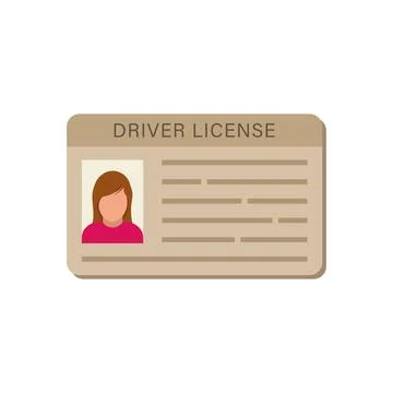 Driver license icon in flat style. Id card vector illustration on isolated .. Stock Illustration