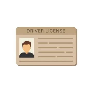Driver license icon in flat style. Id card vector illustration on isolated .. Stock Illustration