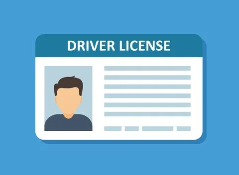 Driver license icon in flat style. Id card vector illustration on isolated .. Stock Illustration