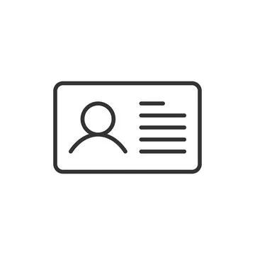 Driver license icon in flat style. Identification document vector illustrat.. Stock Illustration