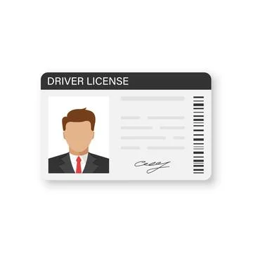 Driver license icon in flat style. Id card vector illustration on isolated .. Stock Illustration