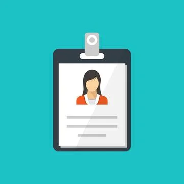 Driver license icon in flat style. Identification document vector illustrat.. Stock Illustration