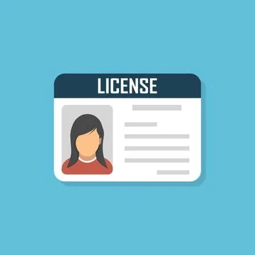 Driver license icon in flat style. Id card vector illustration on isolated .. 스톡 일러스트