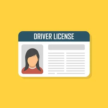 Driver license icon in flat style. Id card vector illustration on isolated .. 스톡 일러스트