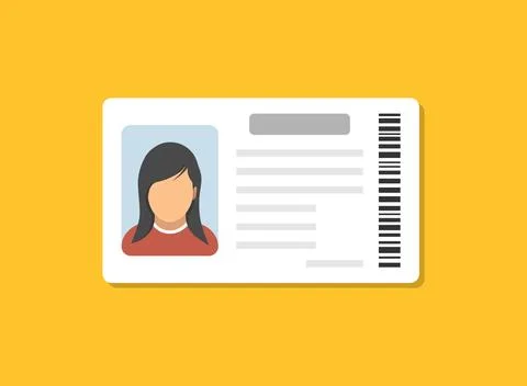 Driver license icon in flat style. Identification document vector illustrat.. Stock Illustration