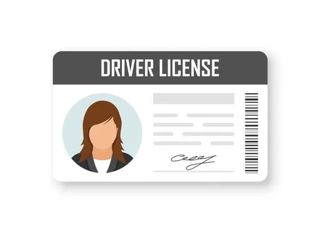 Driver license icon in flat style. Id card vector illustration on isolated .. 스톡 일러스트