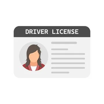 Driver license icon in flat style. Id card vector illustration on isolated .. Illustrazione stock