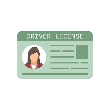 Driver license icon in flat style. Id card vector illustration on isolated .. Stock Illustration