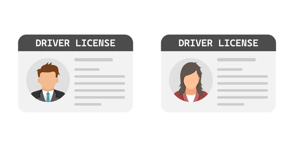 Driver license icon in flat style. Identification document vector illustrat.. 스톡 일러스트