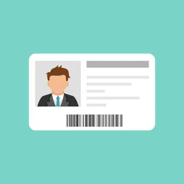 Driver license icon in flat style. Identification document vector illustrat.. Stock Illustration