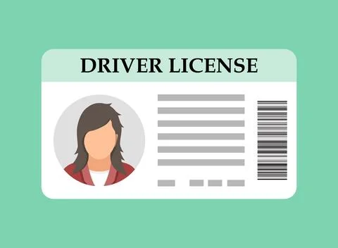 Driver license icon in flat style. Id card vector illustration on isolated .. Illustrazione stock