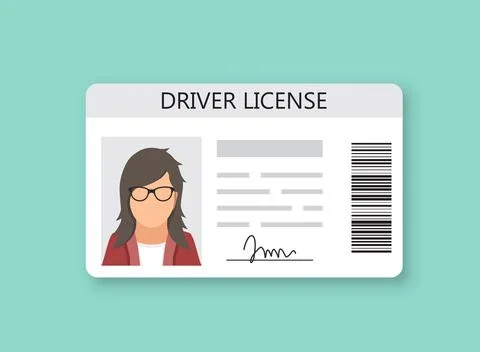 Driver license icon in flat style. Id card vector illustration on isolated .. Stock Illustration