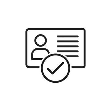 Driver license icon in flat style. Identification document vector illustrat.. Stock Illustration