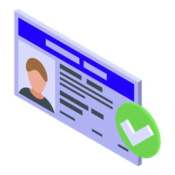 Driver license icon isometric vector. Trucker man Stock Illustration