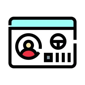 Driver license identification document showing personal details icon Illustrazione stock