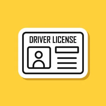 Driver license sticker icon in flat style. Id card vector illustration on i.. Illustrazione stock