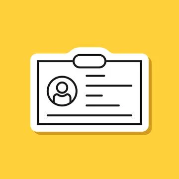 Driver license sticker icon in flat style. Id card vector illustration on i.. Stock Illustration