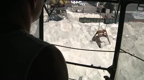 Driver loads the sand on the ship 3 Video stock 11957200