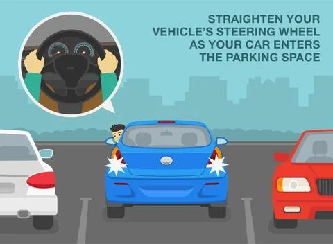 Driver is looking back from the open window while parking reverse. Ilustración de archivo