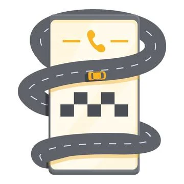 Driver mobile app icon cartoon vector. Taxi cab Stock Illustration
