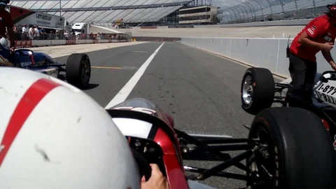Driver in Open Wheel IRL race car Video stock 117915795