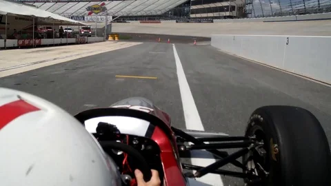 Driver in Open Wheel IRL race car Stock Footage 117915805