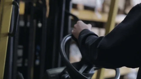 Driver Operating a Forklift Stock Footage 77024349