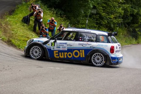 Driver Pech V. and co driver Uhel P. in Mini John Cooper Works S2000 Stock Photos